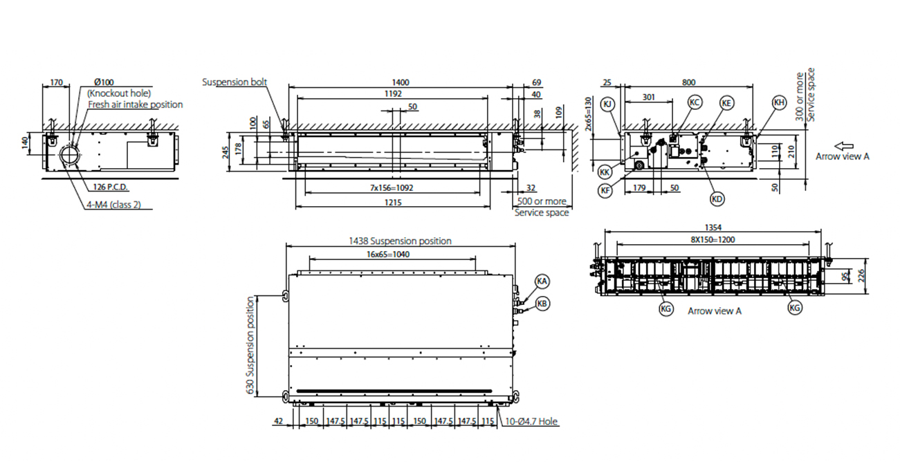 Daikin FBA100A Gizli Tavan Tipi Ticari Klima
