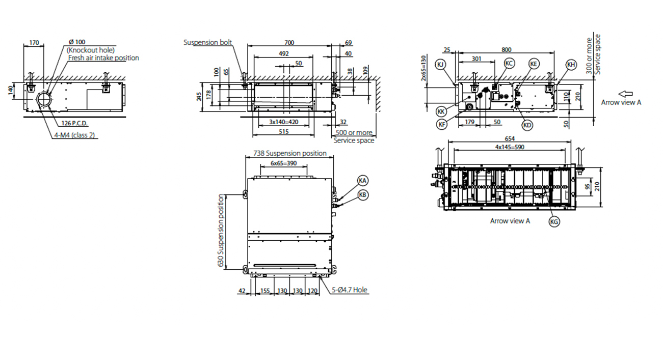 Daikin FBA35A9 Gizli Tavan Tipi Küçük Ticari Klima