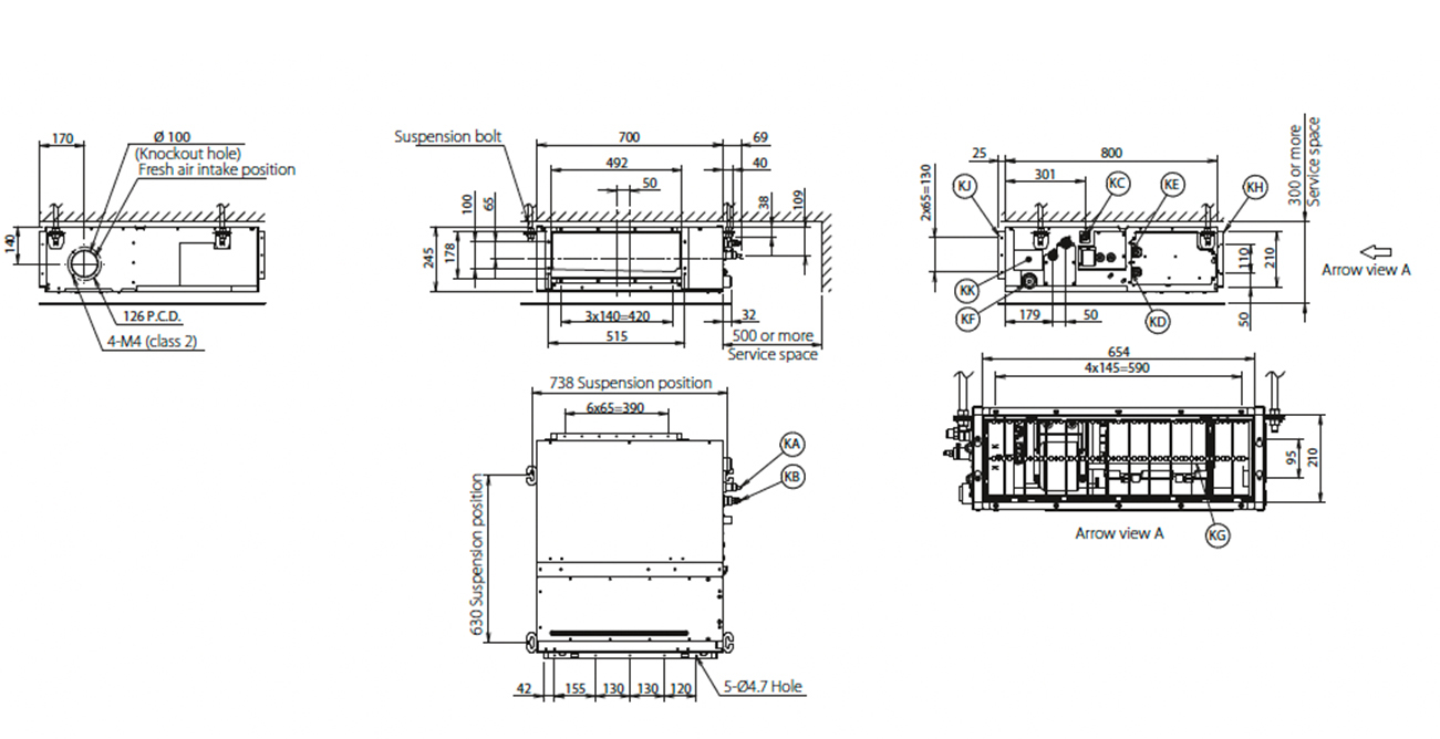 Daikin FBA50A9 Gizli Tavan Tipi Küçük Ticari Klima