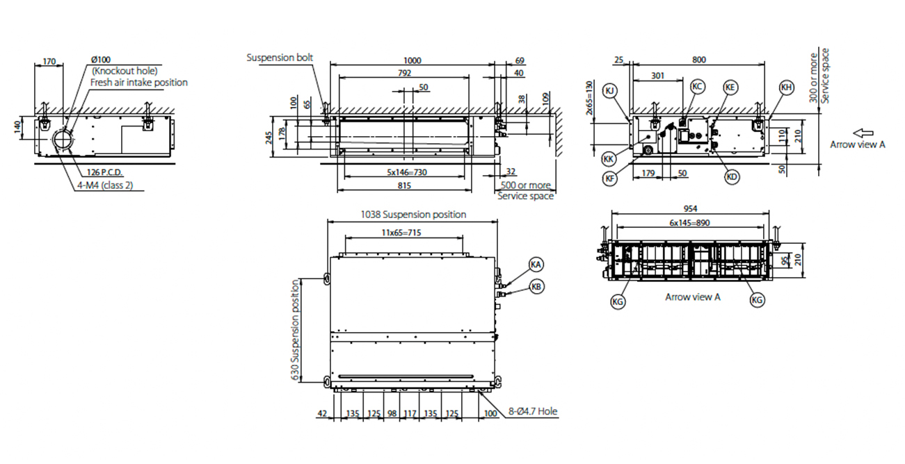 Daikin FBA60A9 Gizli Tavan Tipi Küçük Ticari Klima