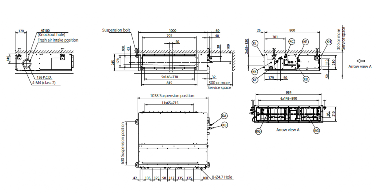 Daikin FBA71A9 Gizli Tavan Tipi Ticari Klima