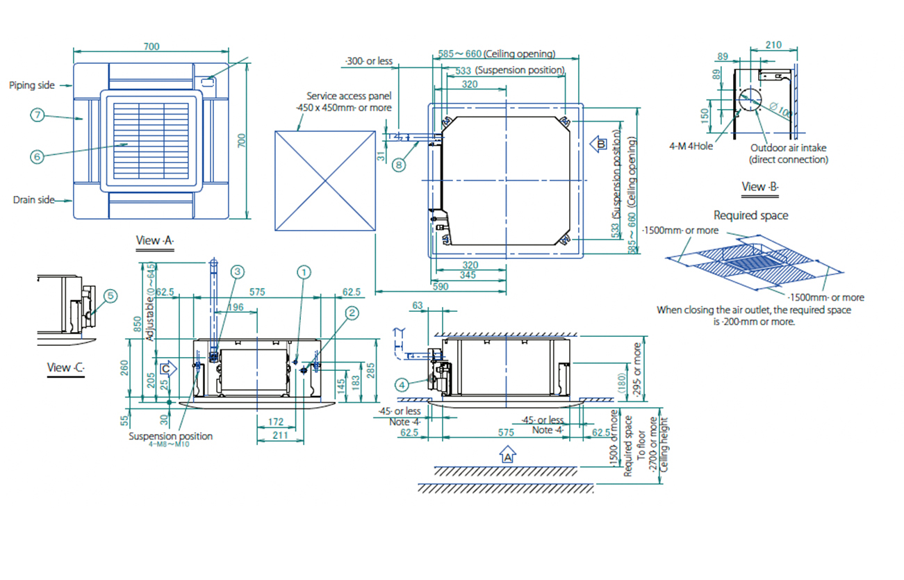 Daikin FDXM60F9 İnce Gizli Tavan Tipi Ünite