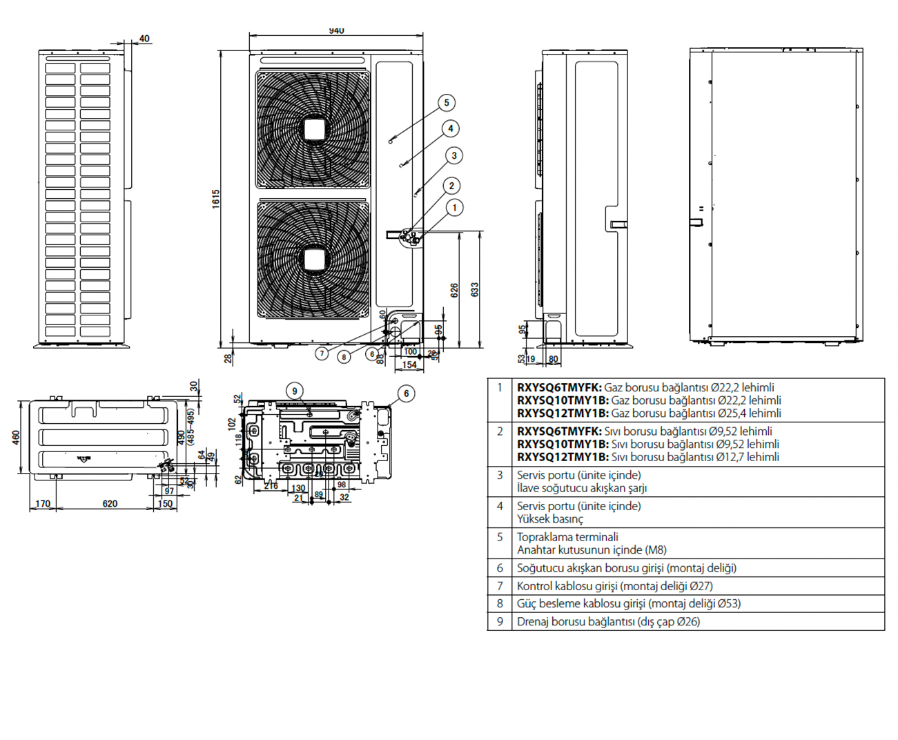 Daikin RXYSQ12 – VRV IV S Serisi Kompakt Isı Pompası